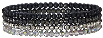 FULU AUTUMN Damen Kristall Perlen Armband Mehrschichtiges Steine Armband Boho Modeschmuck Beste Freundin Geschenke