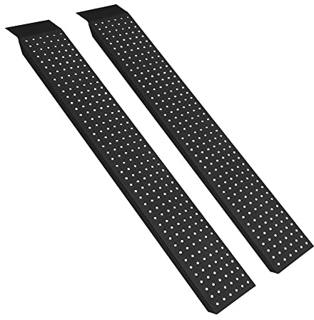 XMTECH Auffahrrampe 2er Set 135cm Stahl Laderampe Stahltreppe 400kg schwarz | Verzinkte Motorradrampe mit rutschfester Oberfläche 200kg je Schiene, für Auto, ATV, Roller und Anhänger geeignet