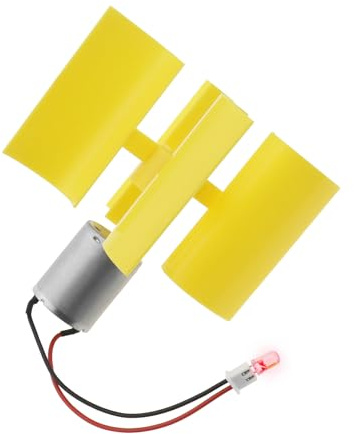 Generador de electricidad de turbina eólica de CC estándar Experimento de principio físico Accesorios de ventilador en miniatura para proyecto de bricolaje de plástico