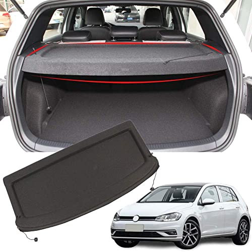 EVTODI Für VW Golf 7 2015 2016 2017 2018 2019,Auto Versenkbare Kofferraum Ablage, Wasserdicht Verschleißfest Hintere Kofferraum Hutablage Schattenschutz PrivatsphäRe ZubehöR