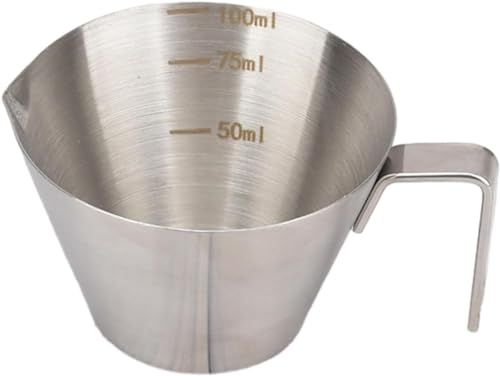 EdirFtra 100ml Taza de medición de café de Acero Inoxidable, Taza de infusión de Espresso graduada, Taza de medición de café, Taza de café expreso para restaurantes, Bares y cocinas,B