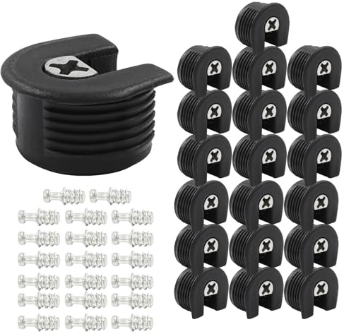 Aracombie 20 PCS Shelf Support Pins Thread Cam Lock, Cabinet Shelf Pins Shelf Holders, Cam Locks for Cabinets,Furniture, Closet, AST20230731-3001