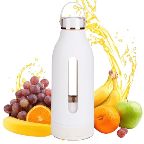 Marstey Personal Juice Cup with 4 Blades, 350ml Type-C Rechargeable Electric Juicer for Shakes and Smoothies, Portable Fruit Mixer Machine for Travel Picnic Camping