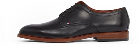 Tommy Hilfiger Chaussures Derby Homme Thunit Leather Bout Rond, Noir (Black), 40