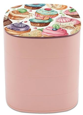NHYDSPQ Boîte à bijoux rotative pour cupcakes, beignets, muffins, sucre, 4 couches, plateau de rangement avec couvercle, style