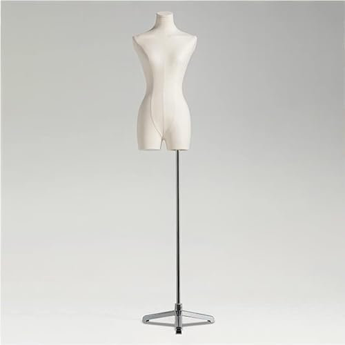 VNNHGB Weibliche Schaufensterpuppen-Torso-Schneiderpuppen, abnehmbare Schneiderpuppe mit Massivholzarm und Metallbasis, einstellbare Höhe für die Präsentation von Kleiderschmuck (Dreieck