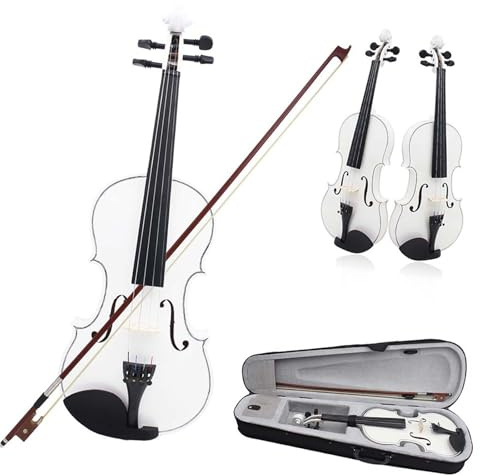 Erwachsenen geige Anfänger Violine Holz Anfänger Praxis Massivholz Geige(4/4-white)