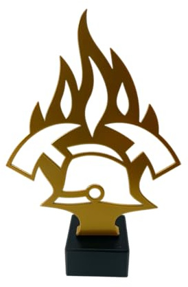 eberin · personalisierbarer Feuerwehr-Pokal aus Metall und Marmor – Ehrenpreis für herausragende Leistungen · Wanderpokal · Auszeichnung zum Jubiläum