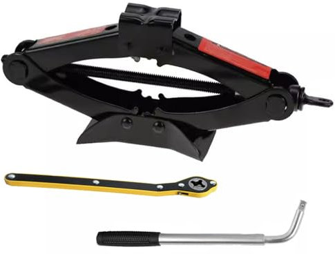 XUHONGYA Scherenwagenheber for Autos, 2 Tonnen, 4409 Pfund Tragkraft Mit Teleskopschlüssel, Flacher Scherenwagenheber, Hochwertiges Wagenheber-Set, Ideal for Autoreparatur Und Fahrzeugwartung