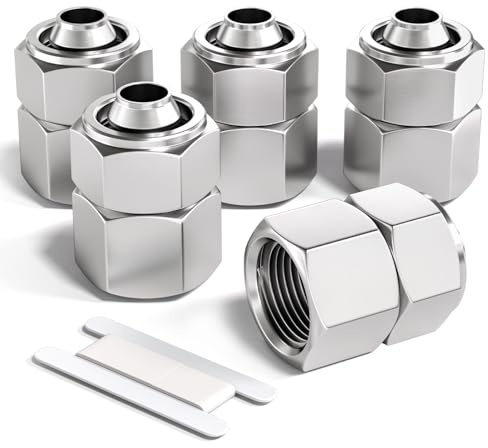 Bwintech 5 Stück 10mm Schlauch-AD x 1/4“ BSP-Innengewinde, gerade, zum Anschließen von Pneumatikverschraubungen mit Kontermutter, KPCF10-02 Schnelladapter für Luftleitungen