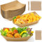 Huucozn 50 PCS Cuencos Aperitivos Desechables, Platos para Aperitivos Desechables con 200 Tenedores de Madera Desechables, Cuencos Aperitivos Carton para Freír, Picnic- 16,7 x 12 x 4 cm