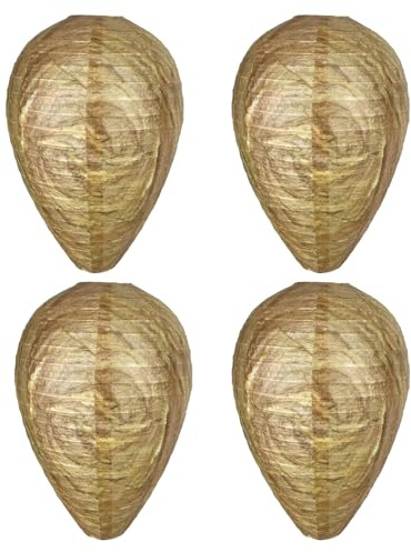 4 Stück Wespennest Attrappe,Anti Wespen Abwehr, Hornissennest Attrappe | wasserdichte Wespennesterköder, Wespenfalle Künstliche Nest, Zum Aufhängen zur Wespen Abwehr, für Haus und Garten Outdoor