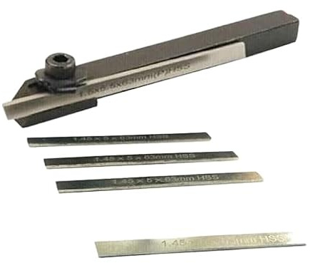 6mm Mini Lathe Cut Off Parting Tool Holder With 5 Pcs M2 HSS Blade Of 5mm-Amz285