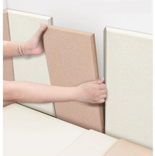 Panneaux Muraux Rembourrés, Coussin Mural Décoration Murale, Panneau Acoustique, 3D Anti-Collision pour Enfants Chambre à Coucher, Salon, lit, 30 x 60 cm(Brun,4pcs)