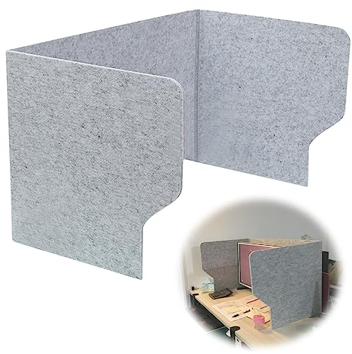 Séparateur de bureau acoustique - Panneau insonorisant - 60/80/100 cm - Design à 3 côtés - 9 mm d'épaisseur - Séparateur d'intimité pliable pour bureau et maison