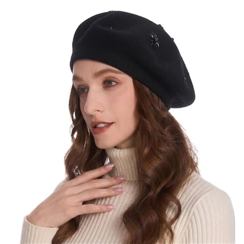 ZLYC Damen Winter Baskenmütze Französische Barett Doppelschicht Warm Beret