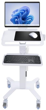 Escritorio móvil ajustable para laptop con ruedas de 48 pulgadas, estación de trabajo portátil para computadora, carrito de altura ajustable, escritorio de oficina en casa con soporte para portátiles