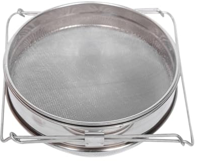 iplusmile Filtre à Miel Double Tamis Acier Inoxydable Passoire Apiculture Résistante Corrosion avec Bras Réglables pour Seaux