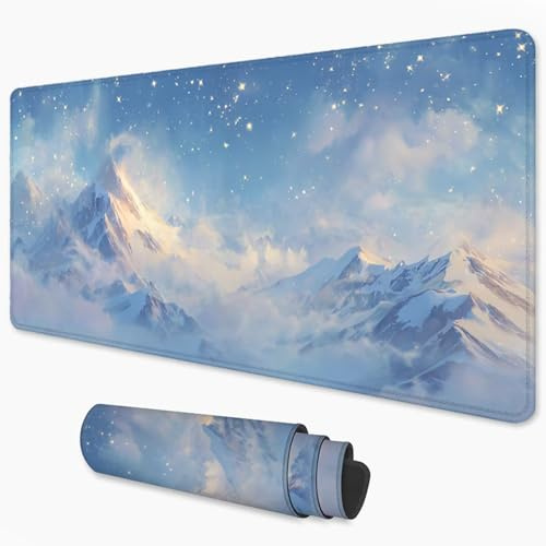 Alfombrilla Ratón Cielo estrellado Mouse Pad 1000x500 mm, Grande Alfombrilla Gaming Montaña con Superficie Especial Que Mejora Velocidad y precisión, Mousepad Impermeable para Gamers y Portátil 3Y-248