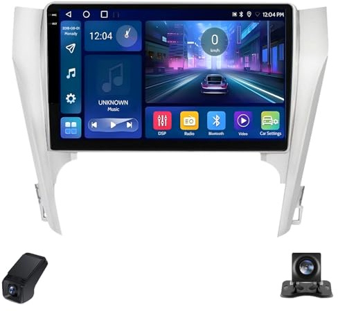 Double Din Car Radio 2K Touchscreen for Toyota Camry 2011-2014 Car Stereo 9inch Multimedia Player/CarPlay/AndroidAuto/Bluetooth/GPS/FM/AM/RDS/DSP/WIFI/Rear View Cam/ADAS DVR(C20Plus)