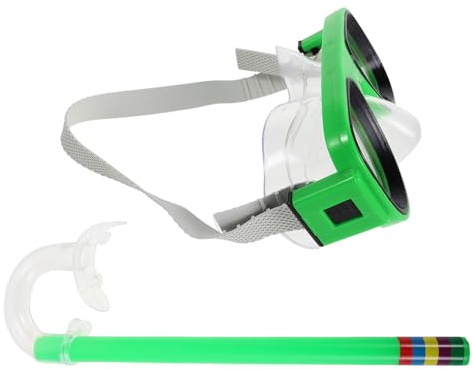 GRIRIW Lunettes de Plongée Garçon Fille Silicone Alimentaire Masque Anti-buée Ajustable avec Tuba Étanche pour Natation et Entraînement Aquatique