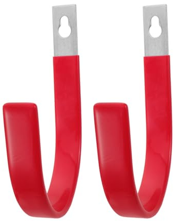VINTORKY 2pcs Stainless Steel Life Ring Hook, Plastic Coated Pool Lifebuoy Hanger, Anti-Scratch Wall Mount Hook for Boat, Rescue Equipment Storage