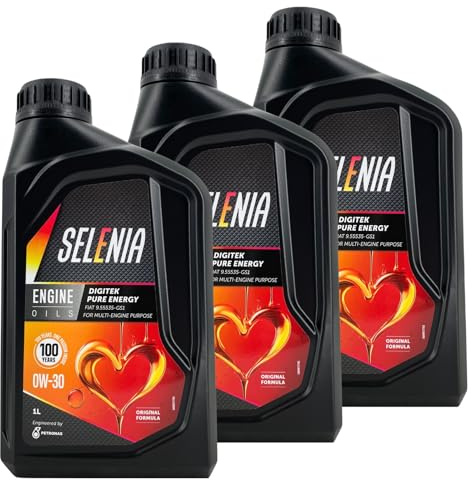 Selenia Digitek Pure Energy 0W-30 Motoröl 3x1 Liter (3L Set) - Petronas Premium Motorenöl für PKW