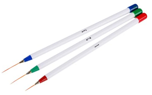 RUNROTOO Set 3 Pezzi Penne per Nail Art in Plastico Tubetti Protettivi, Penna per Manicure per Disegnare e Decorare Unghie, per Uso Professionale e DIY a Casa