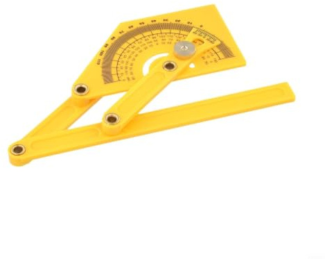 Goniometro Plastica 15.5cm per Angoli 0-180° Goniometro Plastica | ABS , scala doppia 0-180°, per ideale , misura precisa, giallo visibile