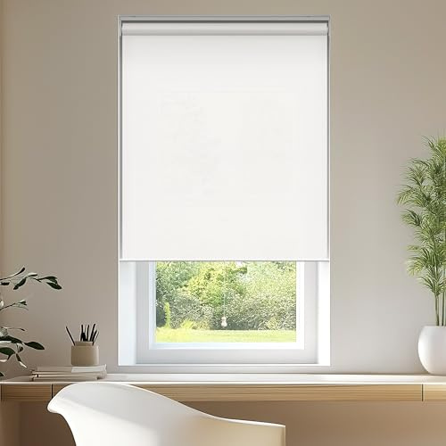 CHICOLOGY Roller Window Shades , Window Blinds , Window Shades for Home , Roller Shades , Window Treatments , Window Blinds Cordless , Door Blinds , Urban White (Light Filtering), 25W X 72H