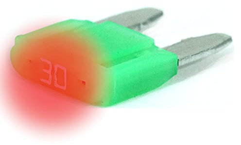 LED-Status Mini KFZ Auto Sicherungen Flachsicherungen, TFNL0, Set, 3A 5A 7,5A 10A 15A 20A 25A 30A, Stromstärke:30A Ampere