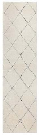 Wecon Home Studio Two Hochflorteppich, 80 x 400 cm, Creme beige | moderner Hochflor Teppich, Läufer im Berber Style für Wohnzimmer, Flur, Schlafzimmer