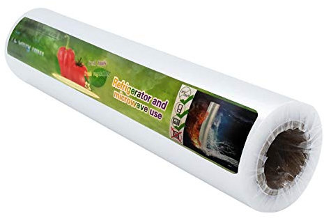 Cling Film Dispenser and Cutter Wrap Dispenser, Plastic Cling Wrap Refillable Plastic Wrap Dispenser with Slider Cutter Food Wrap Stretch Clear Cling Wrap (Large Size Cling Film)