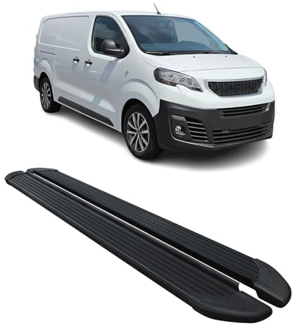 OMAC Trittbretter kompatibel mit Peugeot Expert Travelle 2016-2026 L2 L3 Aluminium Schwarz