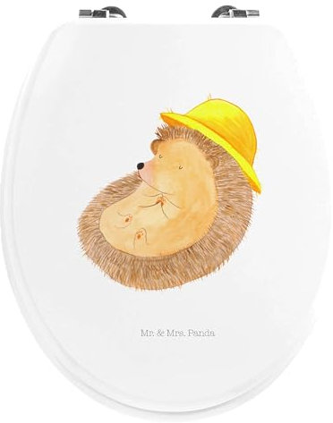 Mr. & Mrs. Panda Motiv WC Sitz Igel Beten - Geschenk, Klobrille, WC-Sitz, Tiermotive, Toilette, Dankbar sein, Toilettendeckel, Gute Laune, Sonnenhut,