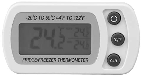 Glomora Fridge Thermometers, 2 Pack Digital Refrigerator Thermometer, Digital Waterproof Fridge Freezer Thermometer Monitor, with Magnetic Backing, Large LCD Screen for Refrigerators and Freezers