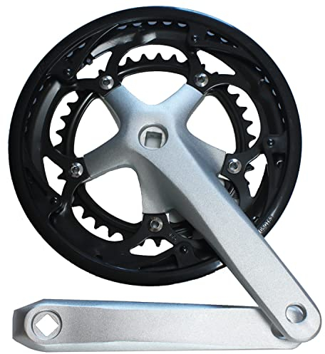 QmeNa Kurbelgarnitur Road Bike Crankset 8-9s Fahrrad Aluminiumlegierung 53-39T Stahlkettenrad Square Loch Racing 170mm Kurbel Faltbare Fahrradteile Crankset