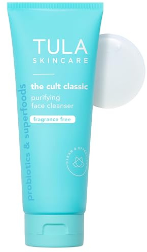 TULA Skin Care Cult Classic Purifying Face Cleanser Fragrance Free - Supersize, Gentle and Effective Face Wash, Makeup Remover, Nourishing and Hydrating, contains Turmeric and Blueberry, 6.7 Fl Oz.