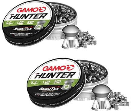 Balines Gamo ACCUTEK Match (5,5MM) | 250 uds por Caja. 1 g por balín. Pack de 2 Cajas. Balines de aleación. Rápidos, precisos y penetrantes.