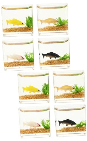BESTonZON 8 STK Puppenhaus Bücher Simulations-Aquarium-Modell Mini-Aquarium-Modell Miniatur-puppenhauszubehör Miniatur-Aquarium-Handwerk Mini-Aquarium-Spielzeug Zentral Koi-Panzer Plastik