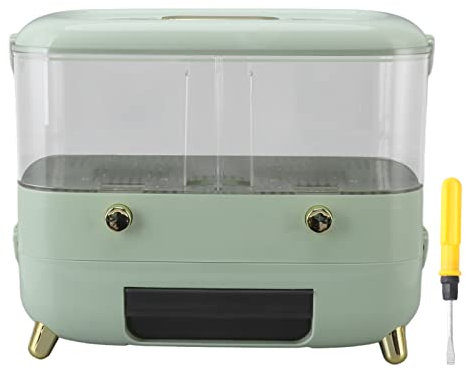 Cereal Dispenser, Transparent Rice Dispenser Cereal Grain Storage Container Rice Storage Dispenser Rice Dispenser Rice Storage Container with Multi Division Grid for Millet Red