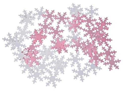 Asudaro Schneeflocken Kuchen Dekorationen Eiskönigin Tortendeko Essbare Schneeflocken für Winter Thema Geburtstag Party Kuchen(weiß+rosa)50 STK