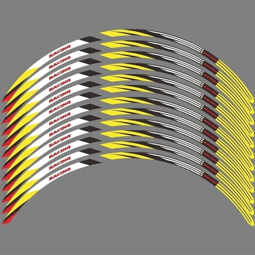 Felgendekoration Motorrad-Radaufkleber, Wasserdichtes Zubehör, Felgenband-Aufkleber Für Tracer 700 2018-2020 Langlebig und attraktiv(17-17inch Yellow)