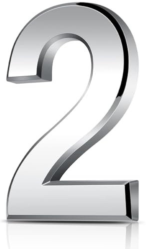 3 Inches Door Numbers Silver Self Adhesive 3D Mailbox Number Waterproof House Door Numbers Street Number Stickers for House Mailbox Apartment Hotel Courtyard Cafe (2)