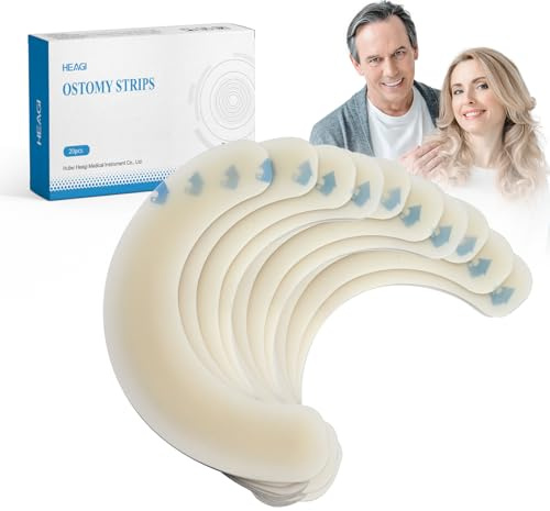 20pcs Bandes de barrière pour stomie élastiques, bandes de barrière cutanée hydrocolloïdes de qualité médicale, ruban adhésif imperméable et doux pour la peau pour sacs de stomie de colostomie
