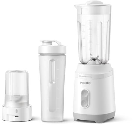 Philips Mini Blender 3000 Series – Compact Smoothie Maker with ProBlend Technology, Long-Lasting Motor, Dishwasher-Safe, Easy Storage (HR2512/00)