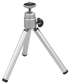 Mini Trípode Ajustable de Aleación de Aluminio para Cámara y Teléfono | 3 Patas Independientes Regulables, Color Plata, Ligero, Estable en Superficies Irregulares