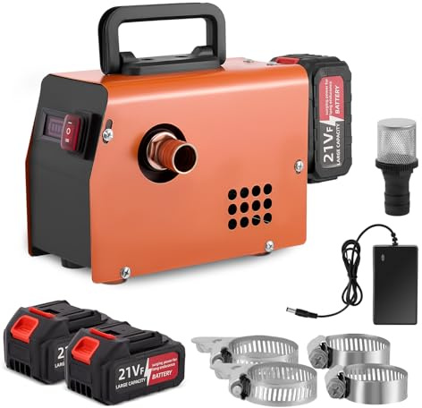 Cordless Electric Diesel Transfer Pump with Powerful 850W Brushless Motor, 50L/min 5500 RPM, Portable Self Priming Fuel Transfer Pump, 2 x 21V 2.0Ah Battery & Fast Charger, for Diesel, Kerosene