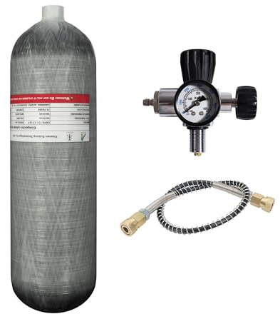 TUXING 4,7 l 4500 psi kolfiber-lufttank (tom flaska) paintball påfyllningsstation med ventilregulator och manometer för PCP-spel