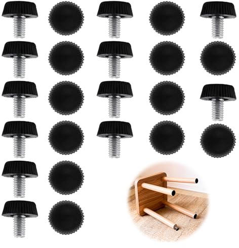 24 Pcs Pied De Nivellement M8 Réglable, Pied De Meuble Réglable 19×22 Avec Base Antidérapante, Pieds De Nivellement Réglables Pour Tables, Chaises, Armoires et Meubles Divers, Installation Facile